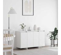 Sideboard White Engineered Wood 120 x 41 x 75 cm 4-Door Modern Storage Slim Unit