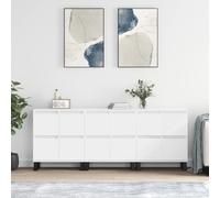 Sideboard White Engineered Wood 120x35x70cm Modern Storage Cabinet 2pcs Minimal.