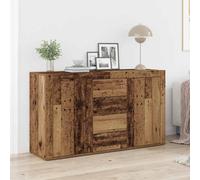 Sideboard White Engineered Wood 120x36x69 cm 4 Drawers 2 Doors Modern Durable XL