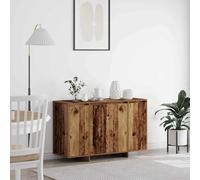 Sideboard White Engineered Wood 120x41x75cm 4 Door Minimalist Storage for Homes