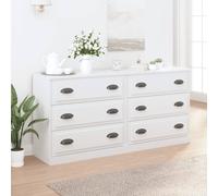 Sideboard White Engineered Wood 2pcs 70x35.5x67.5cm Each Modern Storage Cabinet