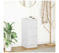 Sideboard White Engineered Wood 3-Drawer Compact Storage 29.5x34x76 cm Entryway
