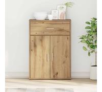 Sideboard White Engineered Wood 60x30x84 cm Slim Modern Storage Cabinet Compact