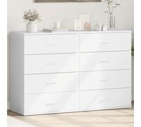 Sideboard White Engineered Wood 60x39x80 cm 2-Piece Storage Cabinet 50kg Max UK