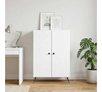Sideboard White Engineered Wood 66x34.5x90cm 2-Door Storage Cabinet Modern Slim