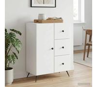 Sideboard White Engineered Wood 66x34.5x90cm 3 Drawers 1 Door Minimal Slim Chic