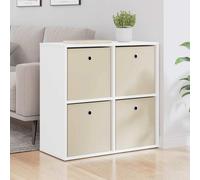 Sideboard White Engineered Wood 68.5x32x67cm 4-Drawer Minimalist Storage Unit UK