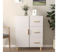Sideboard White Engineered Wood 69.5x34x90 cm 3-Drawer Storage Modern Slim