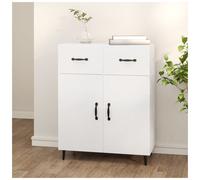 Sideboard White Engineered Wood 69.5x34x90cm Compact Hallway Storage Flush Doors