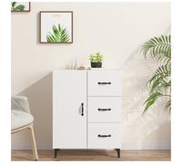 Sideboard White Engineered Wood 69.5x34x90cm Compact Storage Cabinet Modern Slim