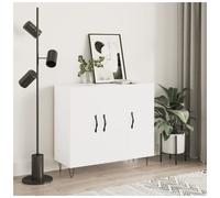 Sideboard White Engineered Wood 90x34x80cm 3-Door Hairpin Leg Modern For Dining