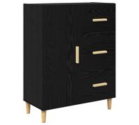 Sideboard Compact Black Oak 69.5x34x90cm Engineered Wood Minimal Storage Cabinet