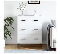 Sideboard White Engineered Wood & Iron 69.5x34x90 cm Drawer Minimal for LivingRm