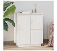 Sideboard White Solid Pine 3-Door 60x34x75cm Floating Feet Wall Anchor SecureFix