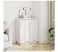 Sideboard White Solid Pine 60x34x75 cm Slim Narrow Storage Cabinet with Shelf.