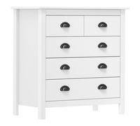 Sideboard White Solid Pine 79x40x80 cm 4 Drawer Hill Range Cup Handles