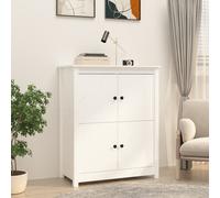 Sideboard White Solid Pine 83x41.5x100 cm Rustic Farmhouse Storage Cabinet