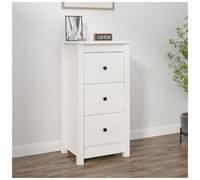 Sideboard White Solid Pine Wood Compact 40x35x80cm Minimal Modern Storage ForTV