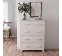 Sideboard White Solid Pinewood MDF panels 4 Drawers Highboard 79x40x103.5 cm fix