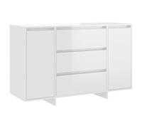 Vidaxl Sideboard With 3 Drawers High Gloss White 120X41X75 Cm Engineered Wood