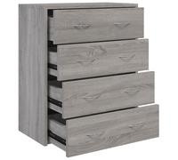 vidaXL Sideboard with 4 Drawers 60x30.5x71 cm Grey Sonoma