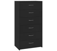 Vidaxl Sideboard With 6 Drawers Black 50X34X96 Cm Engineered Wood, Black