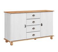 vidaXL Sideboard with Drawer ASKIM 133.5 x 40 x 79 cm Solid pine wood - White, White