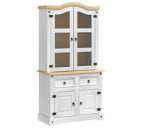 vidaXL Sideboard CORONA White 100 x 48.5 x 179 cm Solid Pine Wood, Stylish Recta