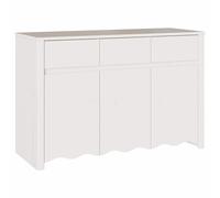 vidaXL Sideboard Drammen White 114 x 43 x 75.5 cm Solid Pine wood