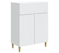 Sideboard High Gloss White 66 x 34.5 x 90 cm Engineered Wood 1 Drawer, 2 Doors.
