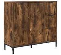 vidaXL Sideboard Artisan oak 89.5 x 33 x 82 cm Engineered wood, Modern Sideboard, Ample Storage, Rectangular Buffet, Free-Standing Organizer, Adjustable Cabinets, Functional Shelving