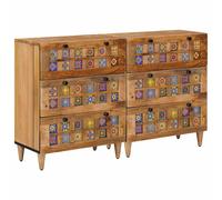 Sideboard with Drawer with Storage 2 pcs Solid Mango Wood Furniture vidaXL