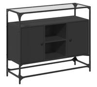 Sideboard with Glass Top Storage Cupboard Side Cabinet Engineered Wood vidaXL