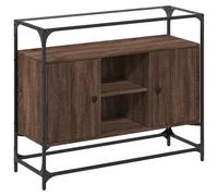 Sideboard with Glass Top Storage Cupboard Side Cabinet Engineered Wood vidaXL