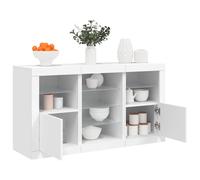 vidaXL 2 Door 8 Shelf White LED Sideboard 3 Piece - Size: 67 x 37 x 123cm - Wilko
