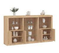 (sonoma oak) vidaXL Sideboard with LED Lights Home Cupboard Side Cabinet Storage Highboard