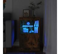 vidaXL Sideboard with LED Lights – Smoked Oak – 41x37x67 cm – Brown