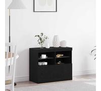 vidaXL LED Sideboard Black 81 x 37 x 66.5 cm Engineered Wood, Black