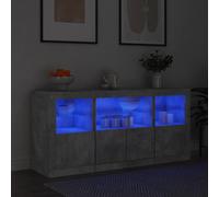 (concrete grey) vidaXL Sideboard with LED Lights Home Cupboard Storage Side Cabinet Highboard