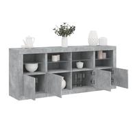 Sideboard with LED Lights Concrete Grey 163x37x67 cm