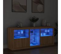 Sideboard With LED Lights Cupboard Highboard Storage Buffet Cabinet Unit vidaXL