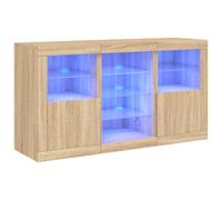 (sonoma oak) vidaXL Sideboard with LED Lights Cupboard Highboard Storage Cabinet Sonoma Oak