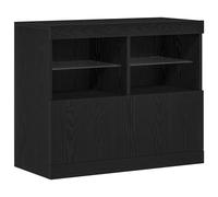 vidaXL LED Sideboard Black 81 x 37 x 66.5 cm Engineered Wood, Black
