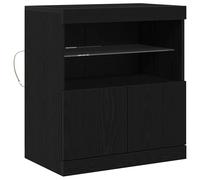 vidaXL LED Sideboard Black 60.5 x 37 x 67 cm Engineered Wood, Black