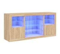 (sonoma oak) vidaXL Sideboard with LED Lights Cupboard Highboard Storage Cabinet Sonoma Oak