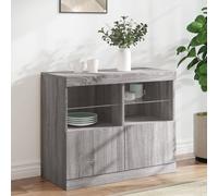 Sideboard with LED Lights Grey Sonoma 81x37x67 cm Berkfield Home Grey One Size