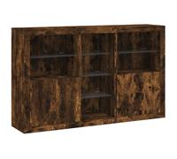 (smoked oak) vidaXL Sideboard with LED Lights Home Cupboard Side Cabinet Storage Highboard