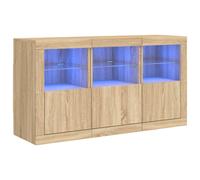 vidaXL Sideboard with LED Lights Sonoma Oak 123x37x67 cm - Brown, Brown