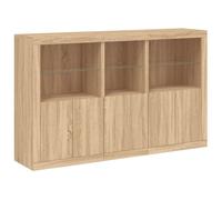 (white) vidaXL Sideboard with LED Lights Home Cupboard Side Cabinet Storage Highboard