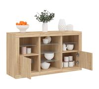 (sonoma oak) vidaXL Sideboard with LED Lights Cupboard Highboard Storage Cabinet Sonoma Oak